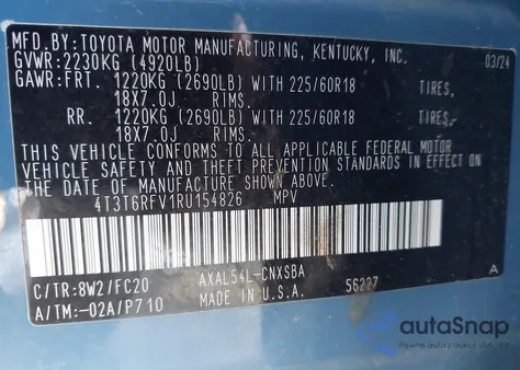 2024 Toyota Rav4 Hybrid Se from USA, damaged, VIN 4T3T6RFV1RU154826